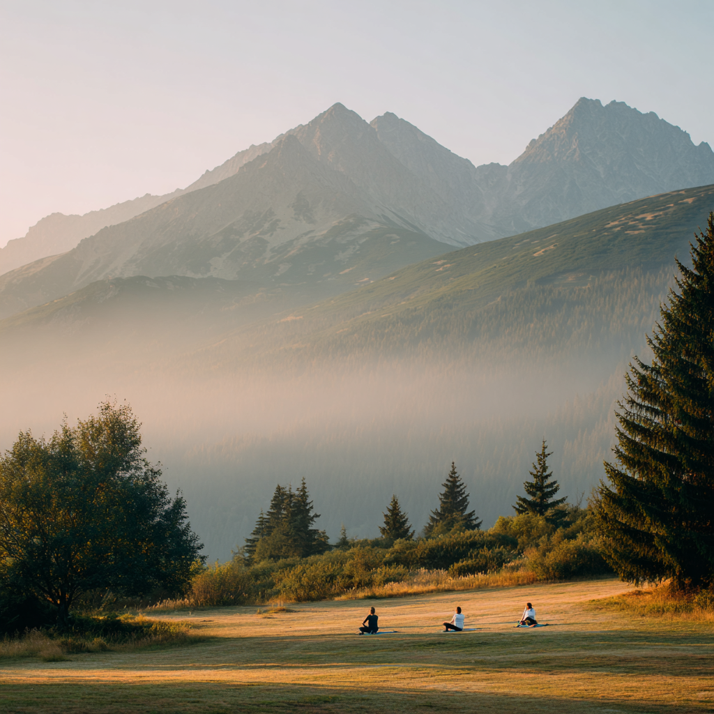 Група хора медитират заедно в спокойна обстановка